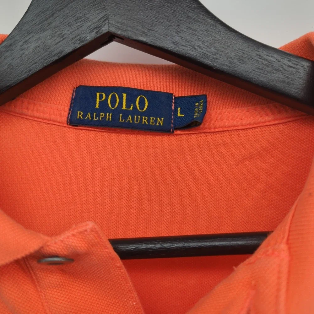 Polo Ralph Lauren Yacht Club Men's‎ Large Polo Shirt Orange Preppy PRL